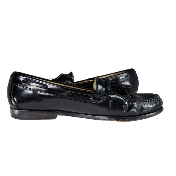 Cole Haan Loafers sz 11D Men Kiltie Fringe Tassels Black Leather Slip On Moc Toe - Picture 7 of 12